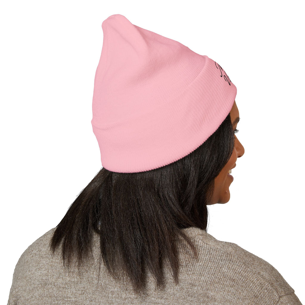 Bonnet Classique à Revers – MNUR VISION Accessoire d’hiver brodé, stylé et spirituel – Unisexe, intemporel, idéal pour offrir