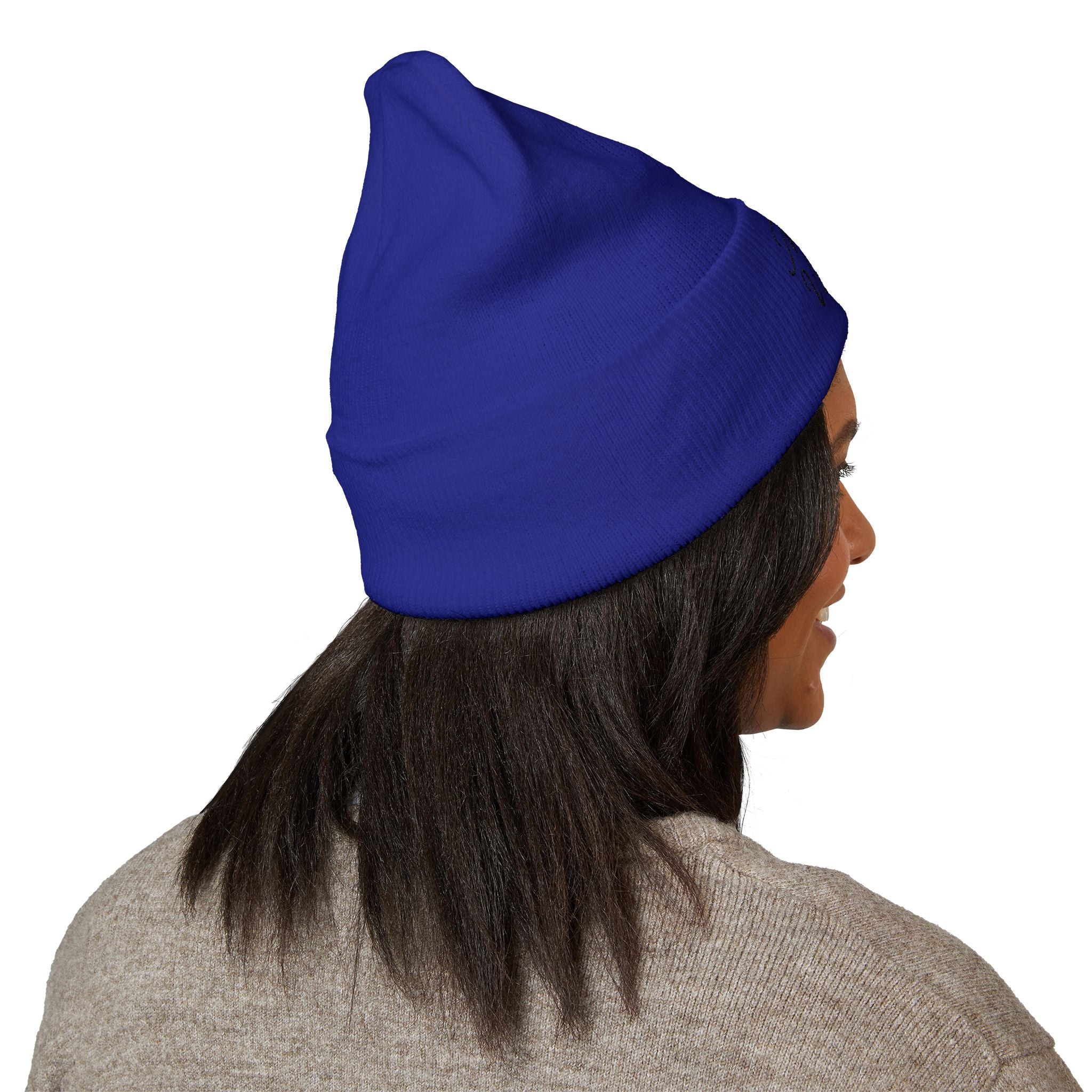 Bonnet Classique à Revers – MNUR VISION Accessoire d’hiver brodé, stylé et spirituel – Unisexe, intemporel, idéal pour offrir
