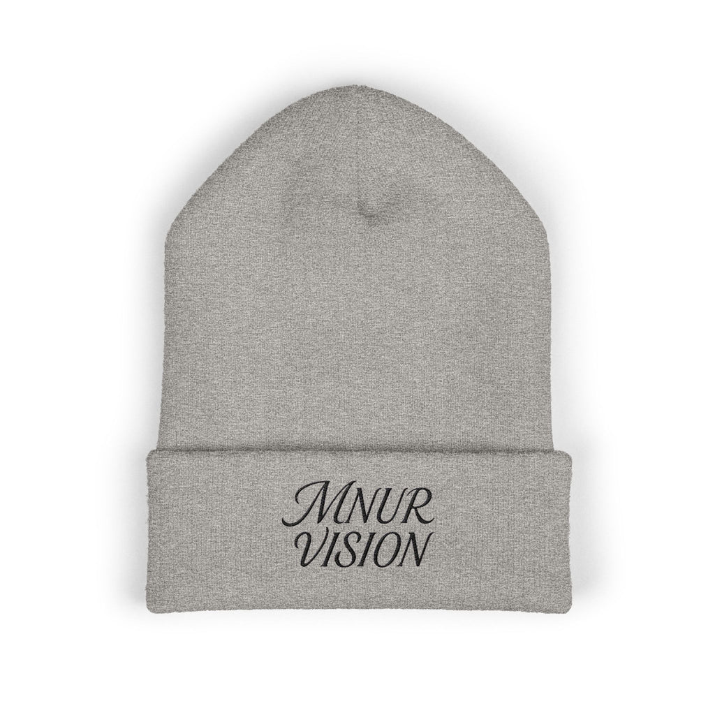 Bonnet Classique à Revers – MNUR VISION Accessoire d’hiver brodé, stylé et spirituel – Unisexe, intemporel, idéal pour offrir