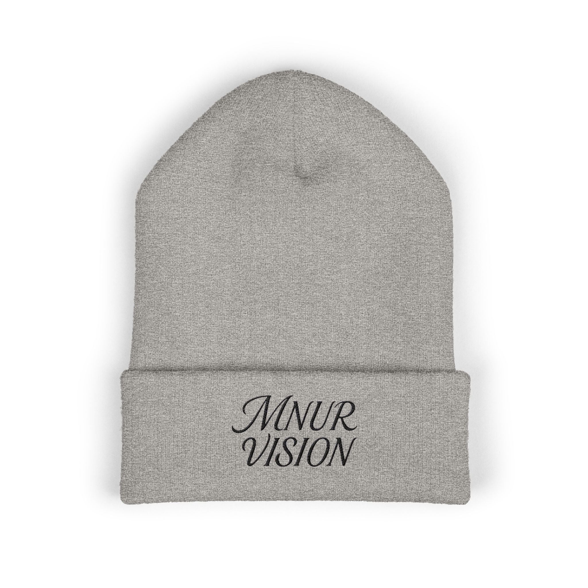 Bonnet Classique à Revers – MNUR VISION Accessoire d’hiver brodé, stylé et spirituel – Unisexe, intemporel, idéal pour offrir