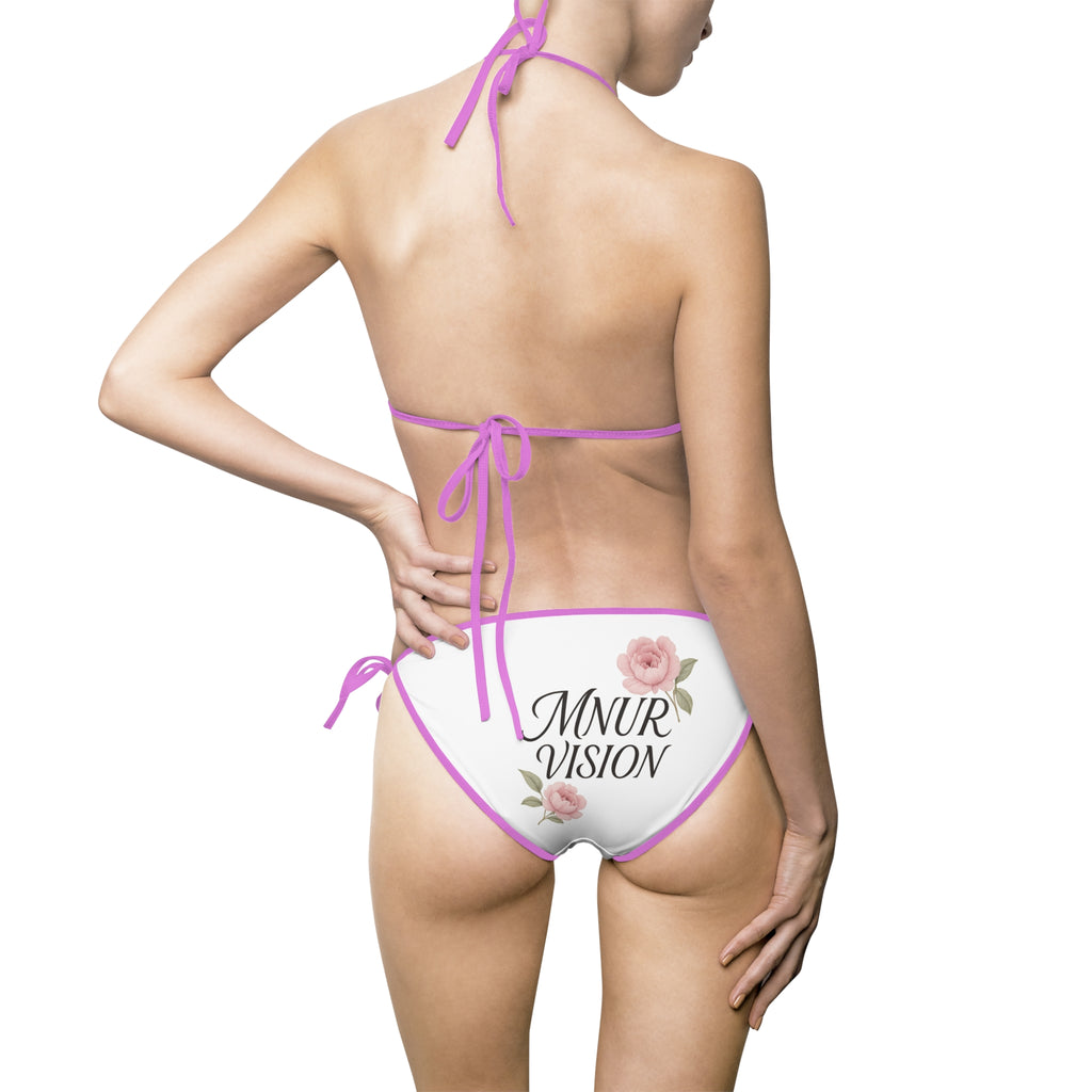 Bikini Fleuri Femme – Amour, Ambiance Estivale, Tenue de Plage, Fête Piscine, Maillot de Bain, Cadeau pour Elle