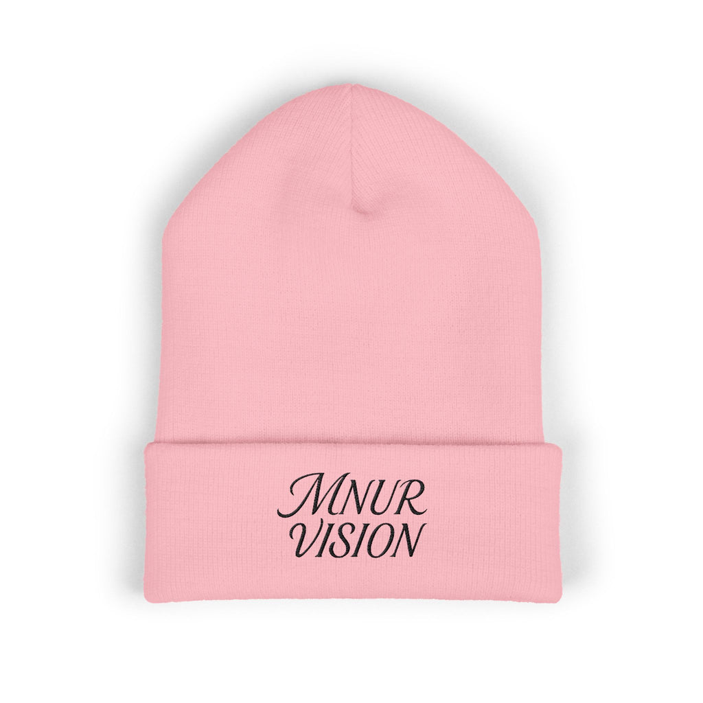 Bonnet Classique à Revers – MNUR VISION Accessoire d’hiver brodé, stylé et spirituel – Unisexe, intemporel, idéal pour offrir