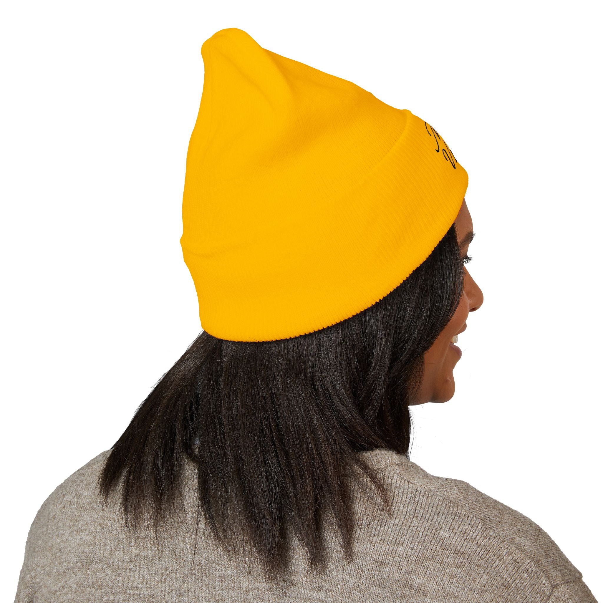 Bonnet Classique à Revers – MNUR VISION Accessoire d’hiver brodé, stylé et spirituel – Unisexe, intemporel, idéal pour offrir