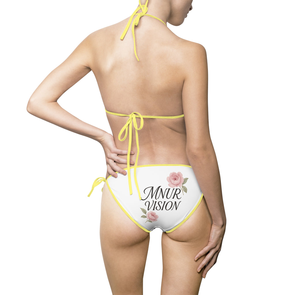 Bikini Fleuri Femme – Amour, Ambiance Estivale, Tenue de Plage, Fête Piscine, Maillot de Bain, Cadeau pour Elle