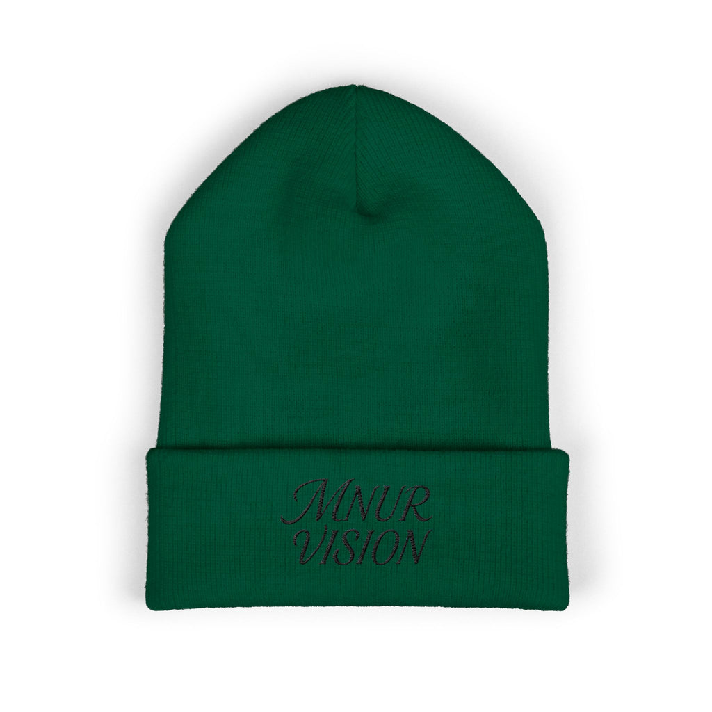 Bonnet Classique à Revers – MNUR VISION Accessoire d’hiver brodé, stylé et spirituel – Unisexe, intemporel, idéal pour offrir