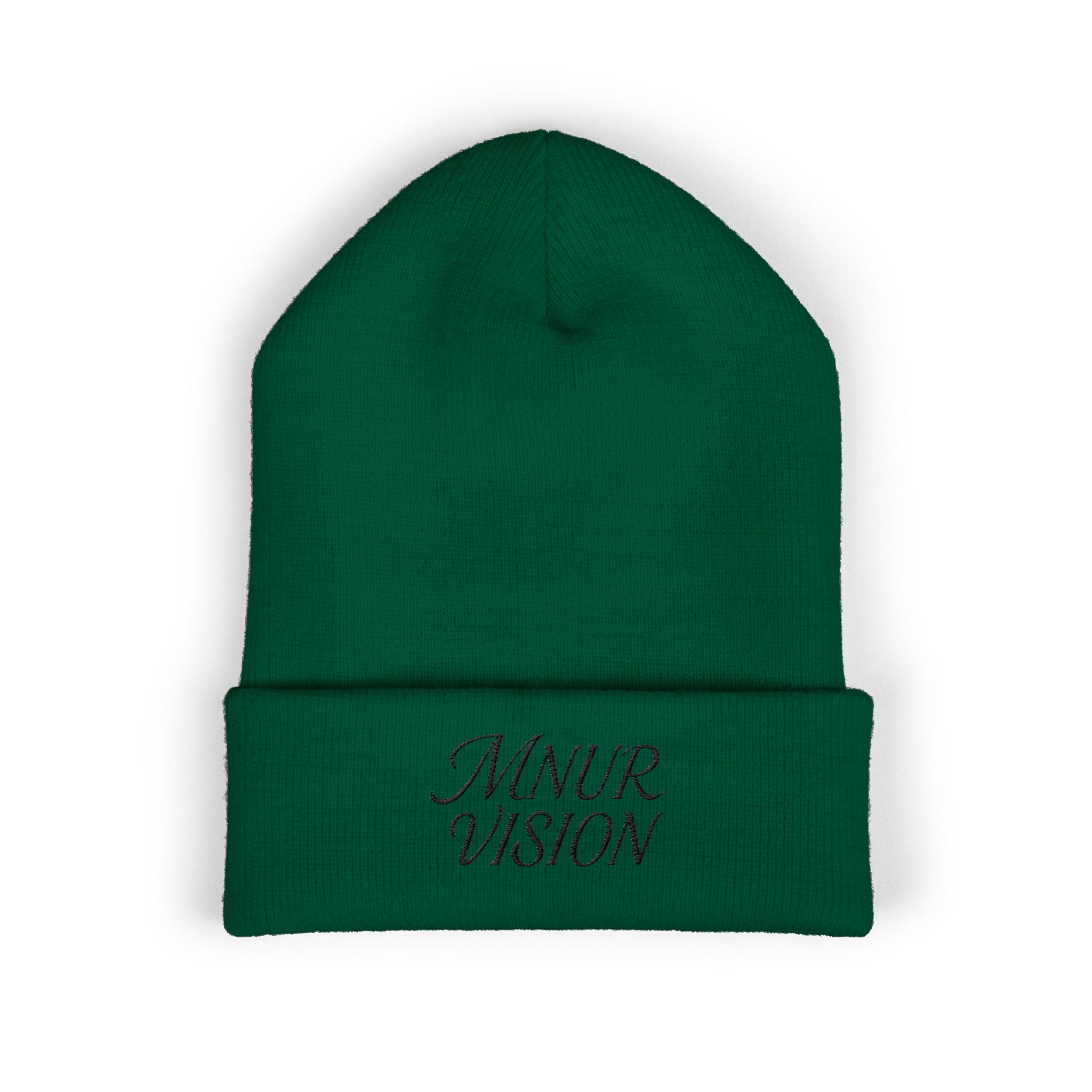 Bonnet Classique à Revers – MNUR VISION Accessoire d’hiver brodé, stylé et spirituel – Unisexe, intemporel, idéal pour offrir