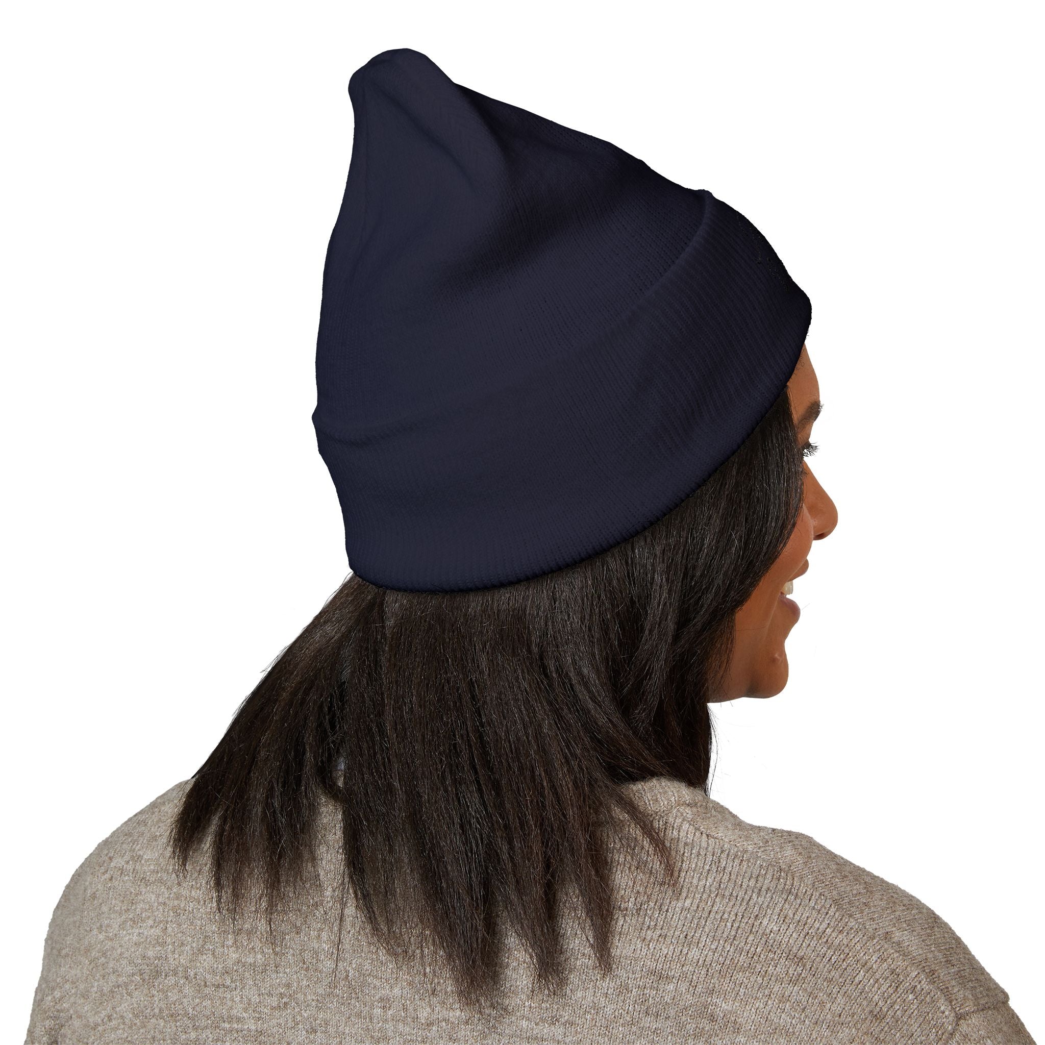 Bonnet Classique à Revers – MNUR VISION Accessoire d’hiver brodé, stylé et spirituel – Unisexe, intemporel, idéal pour offrir