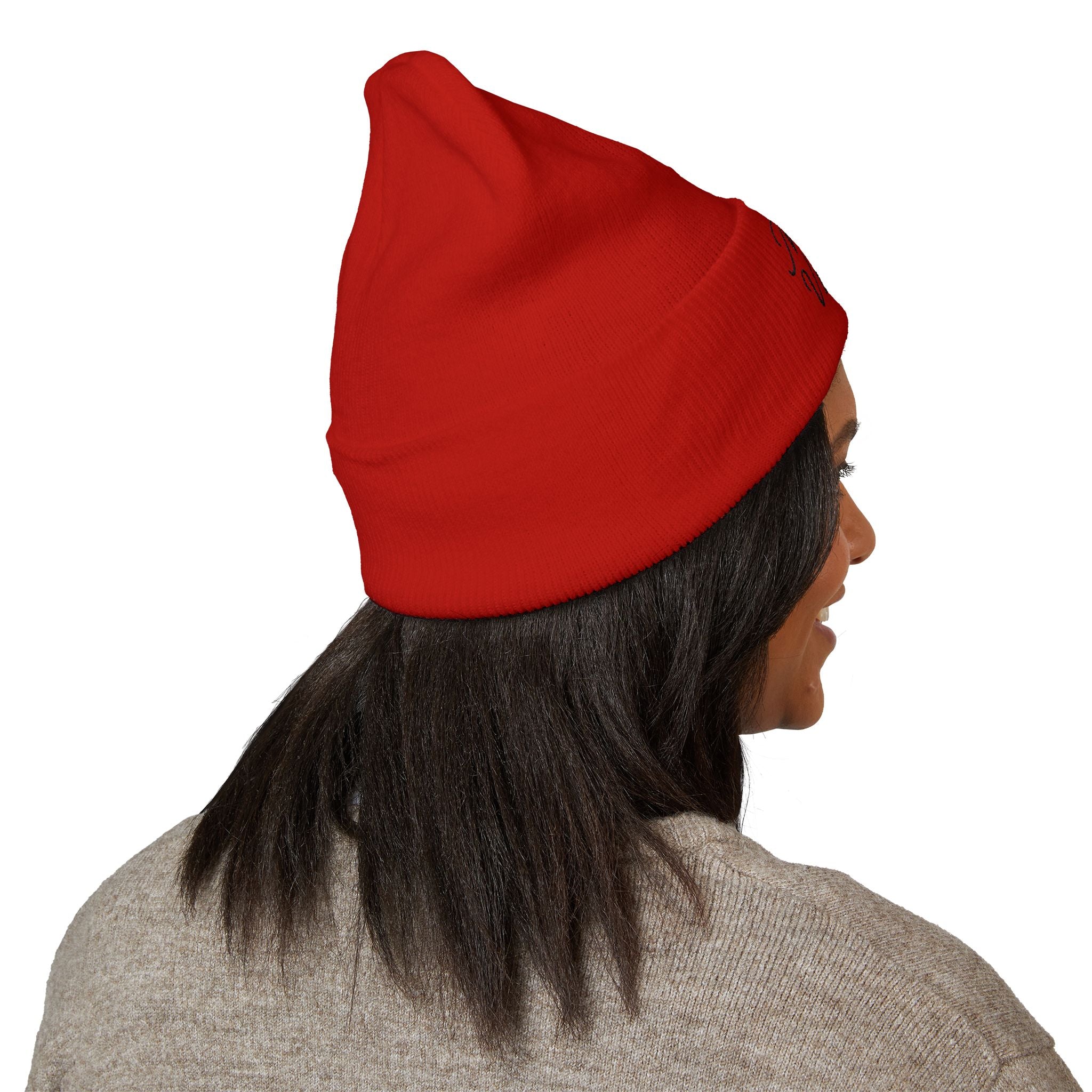 Bonnet Classique à Revers – MNUR VISION Accessoire d’hiver brodé, stylé et spirituel – Unisexe, intemporel, idéal pour offrir