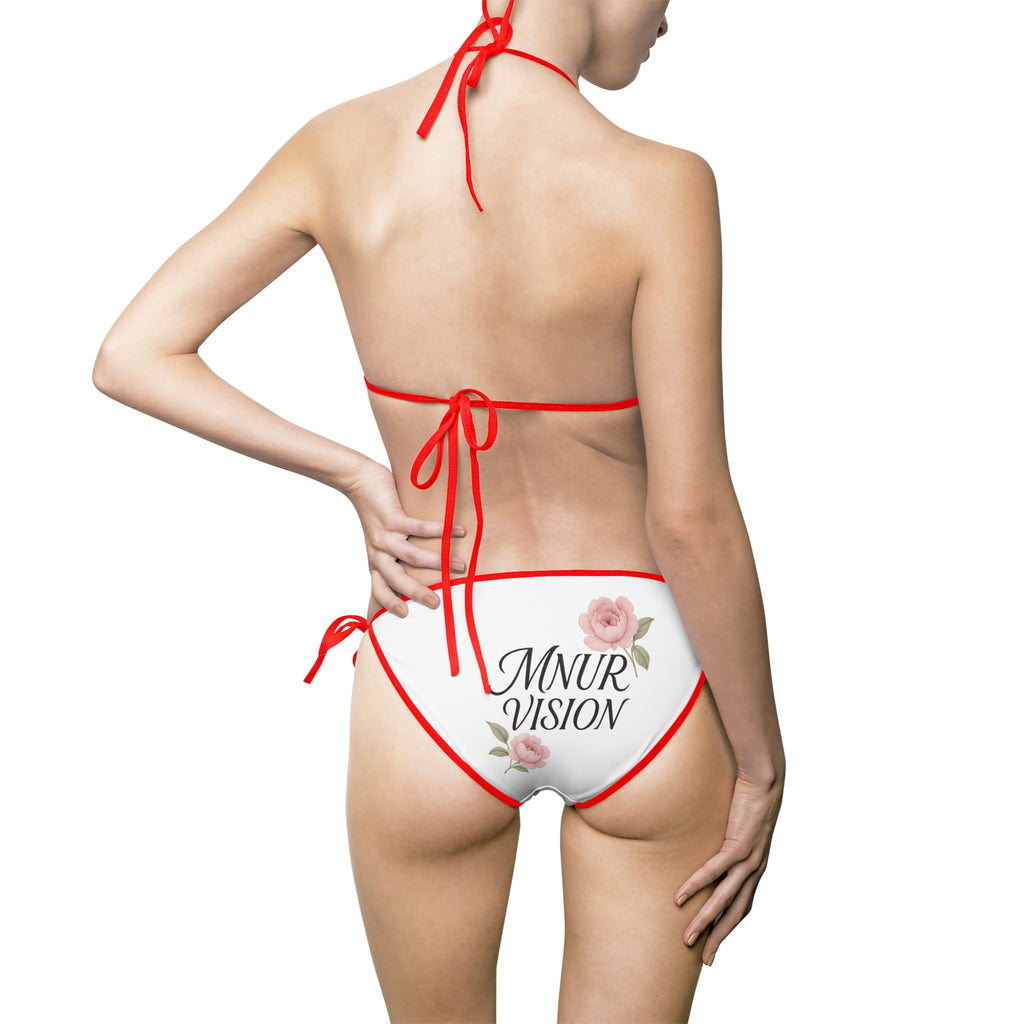 Bikini Fleuri Femme – Amour, Ambiance Estivale, Tenue de Plage, Fête Piscine, Maillot de Bain, Cadeau pour Elle