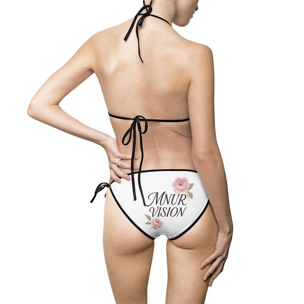 Bikini Fleuri Femme – Amour, Ambiance Estivale, Tenue de Plage, Fête Piscine, Maillot de Bain, Cadeau pour Elle
